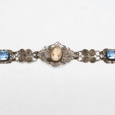 Vintage Jewel Box & Juliana, Cameo, Swarovski Bracelets