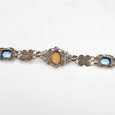Vintage Jewel Box & Juliana, Cameo, Swarovski Bracelets
