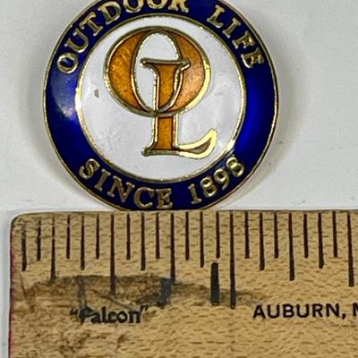 Vintage Outdoor Life OL Logo Badge Enamel Lapel Pin