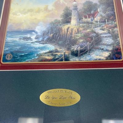 LET YOUR LIGHT SHINE Thomas Kinkade framed print with COA 10” x 10”
