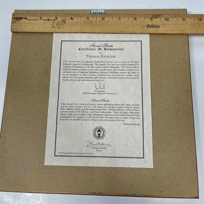 LET YOUR LIGHT SHINE Thomas Kinkade framed print with COA 10” x 10”