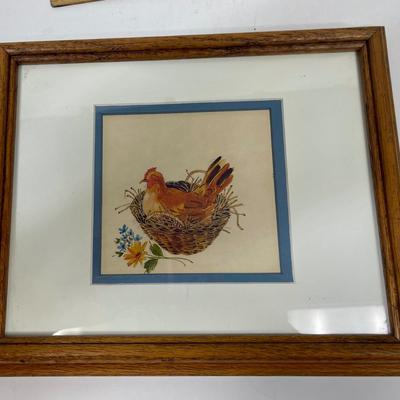 Vintage 1982 Robert A. Fleming Chickens For All framed art print