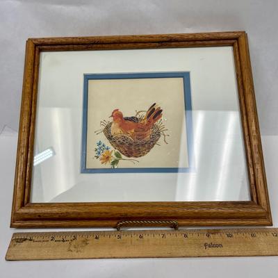Vintage 1982 Robert A. Fleming Chickens For All framed art print
