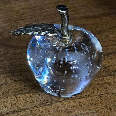 Glass Paperweight Apple
