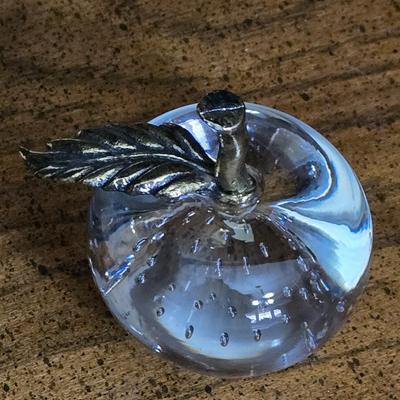 Glass Paperweight Apple