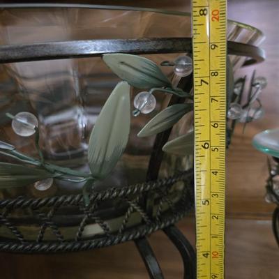 Partylite Glass Bowl with Stand and Wax Warmer