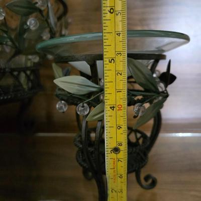 Partylite Glass Bowl with Stand and Wax Warmer