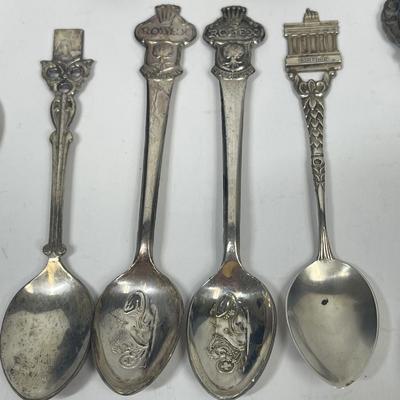25 collectible antique teaspoons souvenir States, Countries, Attractions, Sterling