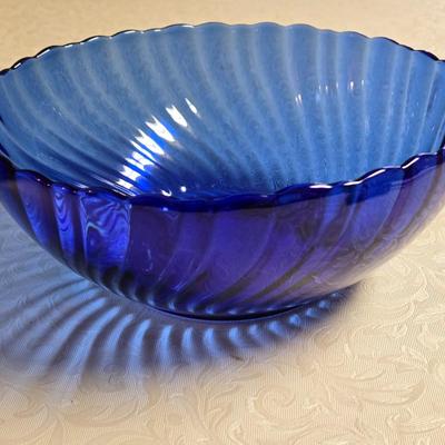 Cobalt Blue Glass Bowls and Candleholders