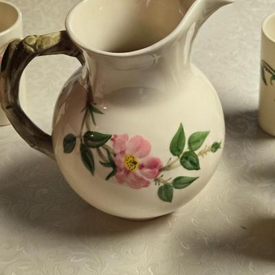 Franciscan Desert Rose China Pitcher and Tall Drinking Cups