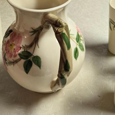 Franciscan Desert Rose China Pitcher and Tall Drinking Cups