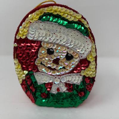 Sequin Raggedy Ann Satin Box & 16 Festive Napkin Holders