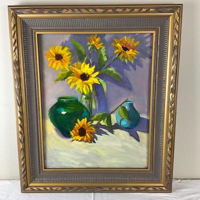 056 Original Sunflowers Still LIfe Painting by Kathie Rogers