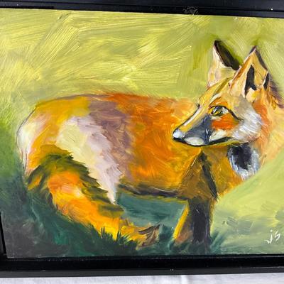 057 Original Oil on Canvas Painting "Dawn Fox" by Johnna Schelling