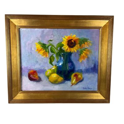 58 Original Oil Painting Still Life Sunflowers by Kathie Rogers