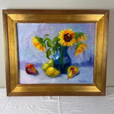 58 Original Oil Painting Still Life Sunflowers by Kathie Rogers