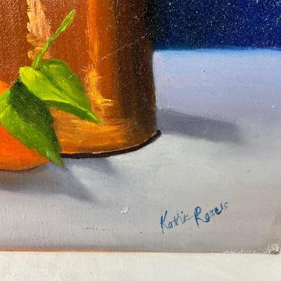 071 Original Acrylic Painting Still Life Copper Coffee Pot by Kathie Rogers