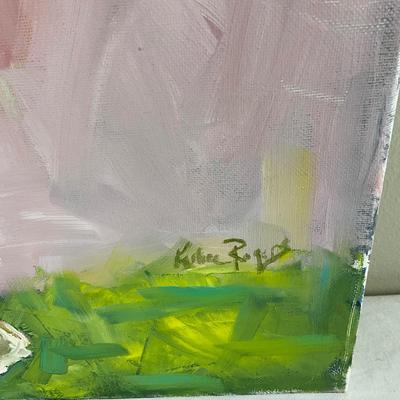 072 Original Oil Painting Asian Garden by Kathie Rogers