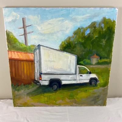 75 Original Oil Painting of Box Truck by Kathie Rogers