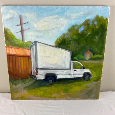 75 Original Oil Painting of Box Truck by Kathie Rogers