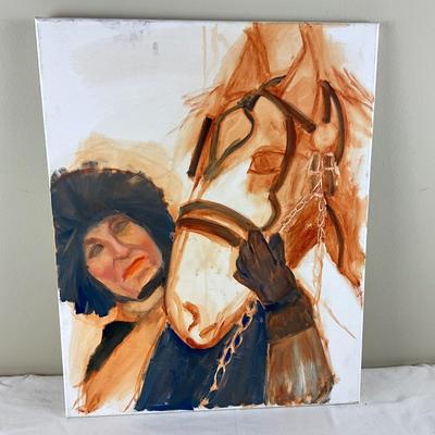 84 Original Painting of Woman with Horse by Kathie Rogers