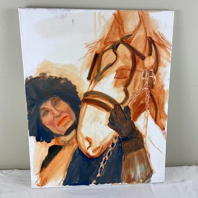 84 Original Painting of Woman with Horse by Kathie Rogers