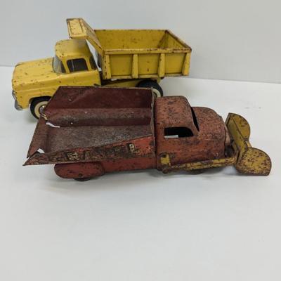 Vintage Metal Yellow Truck & Sand & Gravel Excavating Truck