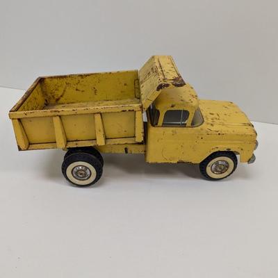Vintage Metal Yellow Truck & Sand & Gravel Excavating Truck