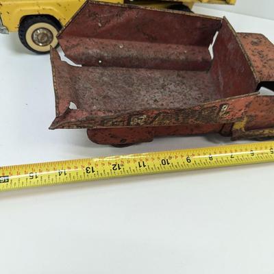 Vintage Metal Yellow Truck & Sand & Gravel Excavating Truck