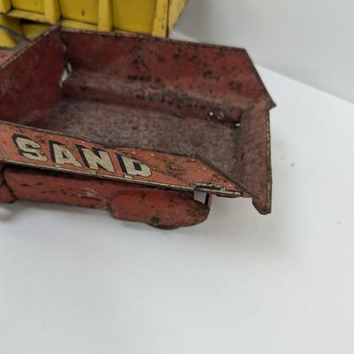 Vintage Metal Yellow Truck & Sand & Gravel Excavating Truck