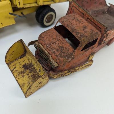 Vintage Metal Yellow Truck & Sand & Gravel Excavating Truck