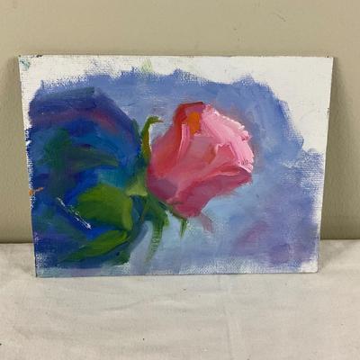 99 Original Oil Painting of Pink Rose by Kathie Rogers