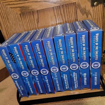 Vhs lot, tv stand and 32" tv