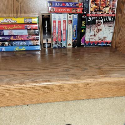 Vhs lot, tv stand and 32" tv
