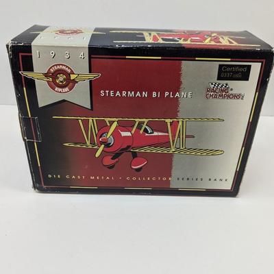 Racing Champions Stearman Bi Plane Die Cast Bank