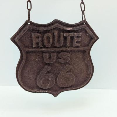 Route 66 Cast Iron Hanging Sign