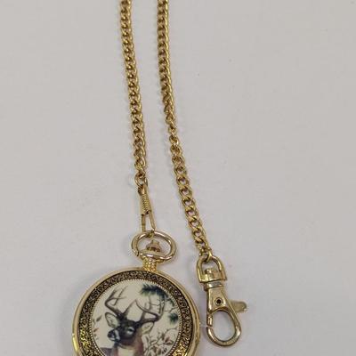 Franklin Mint Stag Precision Pocket Watch