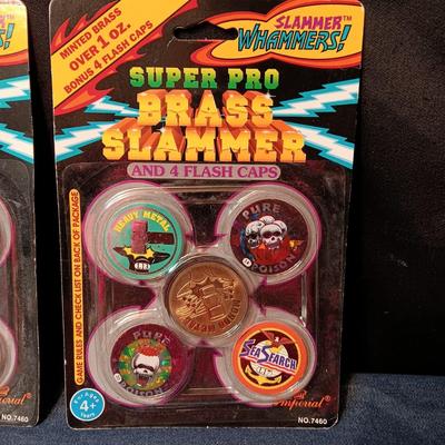 NEW 1994 SUPER PRO BRASS SLAMMER & 4 FLASH CAPS PLUS MORE