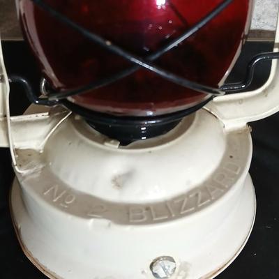 Dietz No. 2 Blizzard lantern with red globe