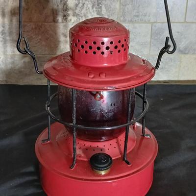 Red lantern marked Warsaw N.Y. U.S.A. Embury MFG. CO. No 500 lantern Stolen from Public Service Co. Colo.