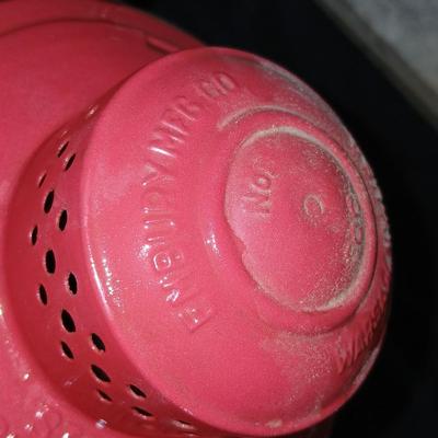 Red lantern marked Warsaw N.Y. U.S.A. Embury MFG. CO. No 500 lantern Stolen from Public Service Co. Colo.