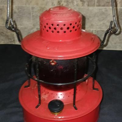 Red lantern marked Warsaw N.Y. U.S.A. Embury MFG. CO. No 500 lantern Stolen from Public Service Co. Colo.