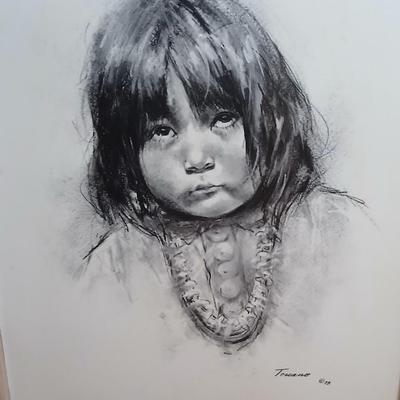 Framed artwork " Little Yuanita" Navajo by Dee Toscano