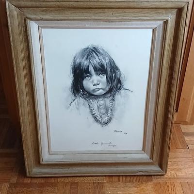 Framed artwork " Little Yuanita" Navajo by Dee Toscano