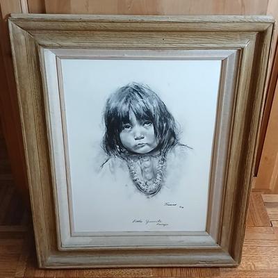 Framed artwork " Little Yuanita" Navajo by Dee Toscano