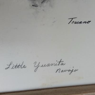 Framed artwork " Little Yuanita" Navajo by Dee Toscano