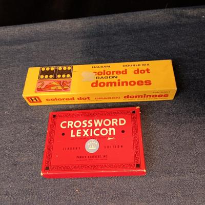 WOODEN COLORED DOT DOMINOES & CROSSWORD LEXICON