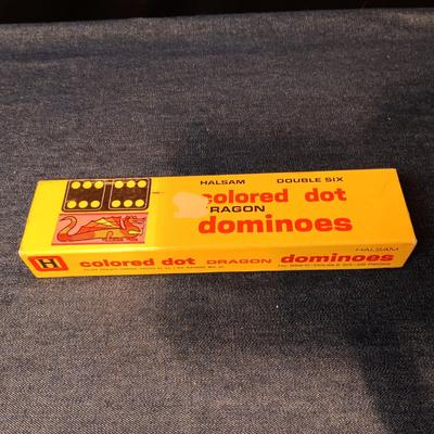 WOODEN COLORED DOT DOMINOES & CROSSWORD LEXICON
