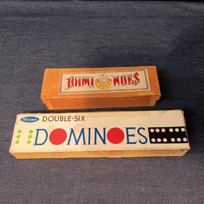 2 BOXES OF WOODEN DOMINOES