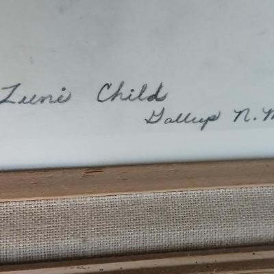 Framed artwork " Luna Child" Gallup N.M. by Dee Toscano ©1973